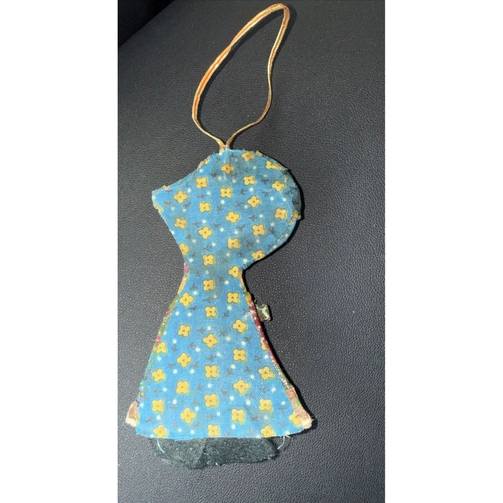 Vintage Holly Hobbie Quilted  Fabric Hanging Christmas Ornament 6.5